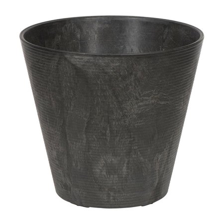 NOVELTY Artstone 9.75 x 10 in. Dia. Black Resin & Stone Powder Cali Flower Pot 7800170